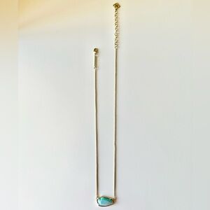 Kendra Scott Cami Gold Pendant Necklace in Aqua Kyocera Opal